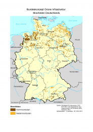 Karte Bundeskonzept Grüne Infrastruktur - Moorböden Deutschlands