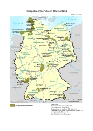 Karte der Biosphärenreservate in Deutschland