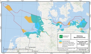 Karte Marine Natura 2000-Gebiete in der deutschen Nord- und Ostsee