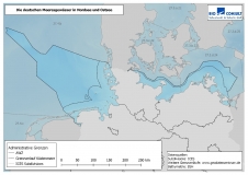  Die Abbildung veranschaulicht, dass sich die deutschen Meeresgewässer der Nord- und Ostsee jeweils aus dem Küstenmeer sowie der deutschen ausschließlichen Wirtschaftszone (AWZ) zusammen setzen.