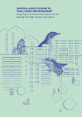 Front page brochure AAD.The cover picture shows residential houses and their inhabitants. Between the houses you find a appearingly giant bird, a lizard and a butterfly.