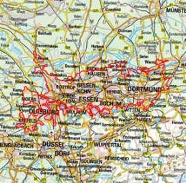Abgrenzung der Landschaft "Ruhrgebiet" (105)