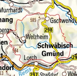 Abgrenzung der Landschaft "Welzheimer Wald" (10703)