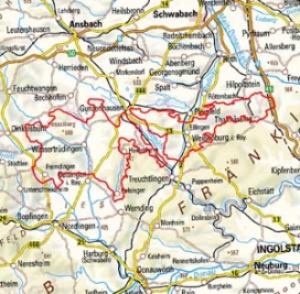 Abgrenzung der Landschaft "Vorland der Südlichen Frankenalb" (11000)