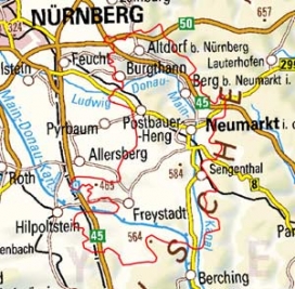 Abgrenzung der Landschaft "Vorland der Mittelfränkischen Frankenalb" (11100)