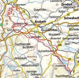 Abgrenzung der Landschaft "Oberlauf der Altmühl" (11401)