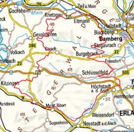 Abgrenzung der Landschaft "Steigerwald" (11500)