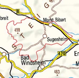 Abgrenzung der Landschaft "Vorderer Steigerwald" (11501)