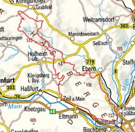 Abgrenzung der Landschaft "Hassberge" (11600)