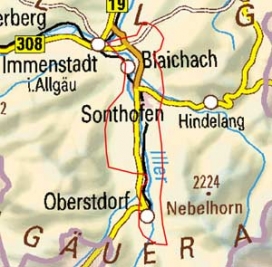Abgrenzung der Landschaft "Oberstdorfer Illertal" (1200)