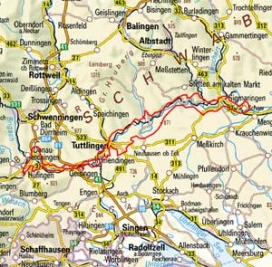 Abgrenzung der Landschaft "Oberes Donautal" (12101)