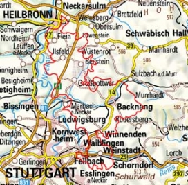 Abgrenzung der Landschaft "Östliches Neckarbecken" (12301)