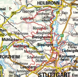 Abgrenzung der Landschaft "Korngäu des südlichen Neckarbeckens Südliches Strombergvorland Zabergäu" (12302)