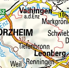Abgrenzung der Landschaft "Östlicher Hagenschieß und Enz-Grenzbach-Heckengäu" (12303)