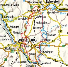 Abgrenzung der Landschaft "Gäuplatten im Maindreieck" (13400)