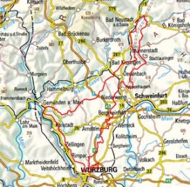 Abgrenzung der Landschaft "Wern-Lauer-Platten" (13500)