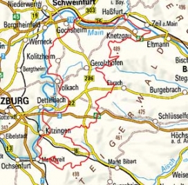 Abgrenzung der Landschaft "Steigerwaldvorland" (13700)