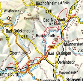 Abgrenzung der Landschaft "Hammelburg-Ebersbacher Saaletal mit Neustädter Becken" (14002)