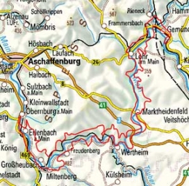 Abgrenzung der Landschaft "Maintal zwischen Adelsberg und Wörth a.M." (14101)