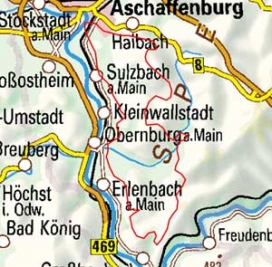 Abgrenzung der Landschaft "Westliche Spessarthochstufe" (14103)