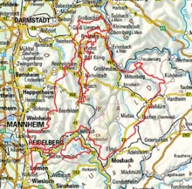 Abgrenzung der Landschaft "Sandsteinodenwald" (14401)