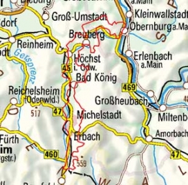 Abgrenzung der Landschaft "Mümlingtal" (14402)