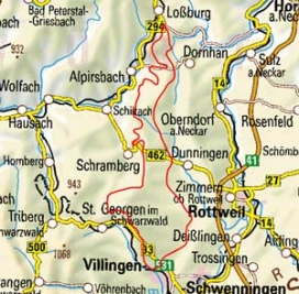Abgrenzung der Landschaft "Randplatten des Mittleren Schwarzwaldes und Königsfelder Randhöhen" (15302)