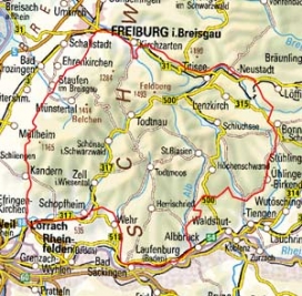 Abgrenzung der Landschaft "Hochschwarzwald (Südlicher Schwarzwald)" (15500)