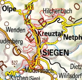 Abgrenzung der Landschaft "Siegen-Kreuztal" (203)