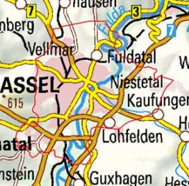 Abgrenzung der Landschaft "Kassel" (205)