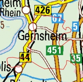 Abgrenzung der Landschaft "Jägersburg-Gernsheimer Wald" (22504)