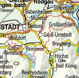 Abgrenzung der Landschaft "Reinheimer Hügelland" (23100)