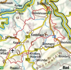 Abgrenzung der Landschaft "Nordöstliche Hunsrückhochfläche" (24301)