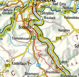 Abgrenzung der Landschaft "Rheinhunsrück" (24400)