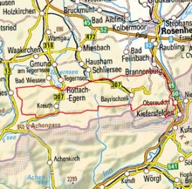 Abgrenzung der Landschaft "Mangfallgebirge" (2500)