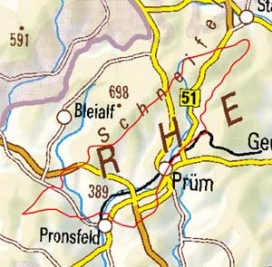 Abgrenzung der Landschaft "Südliches Schneifelvorland" (28002)