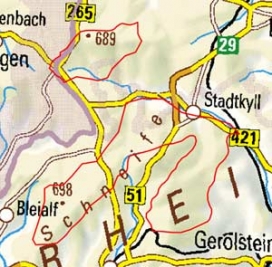 Abgrenzung der Landschaft "Schneifel Duppacher Rücken und Grenzwaldrücken" (28101)