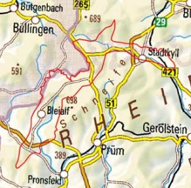 Abgrenzung der Landschaft "Nördliches Schneifelvorland und Oberes Kylltal" (28102)