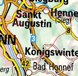 Abgrenzung der Landschaft "Pleiser Hügelland und Siebengebirge" (29203)