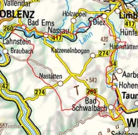 Abgrenzung der Landschaft "Westlicher Hintertaunus" (30401)