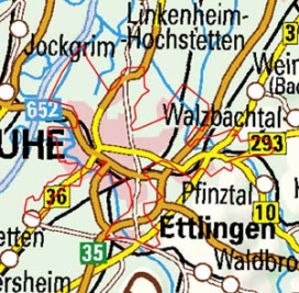 Abgrenzung der Landschaft "Karlsruhe" (306)