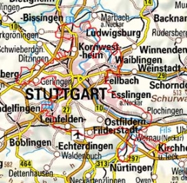 Abgrenzung der Landschaft "Stuttgart" (307)
