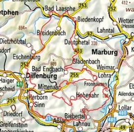 Abgrenzung der Landschaft "Lahn-Dill-Bergland" (32001)