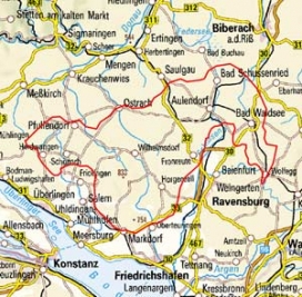 Abgrenzung der Landschaft "Oberschwäbisches Hügelland" (3201)