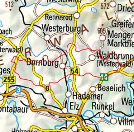 Abgrenzung der Landschaft "Südoberwesterwälder Hügelland mit Gaudernbacher Platte" (32302)