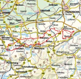 Abgrenzung der Landschaft "Sunderner Wälder Plackwald Obermöhne- und Almewald Fürstenberger Wald Oeventroper Ruhrtal" (33402)