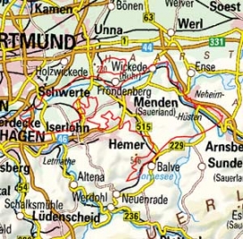 Abgrenzung der Landschaft "Niedersauerland" (33702)