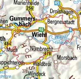 Abgrenzung der Landschaft "Wiehlbergland (Oberwiehlbergland)" (33902)