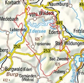 Abgrenzung der Landschaft "Kellerwald" (34400)