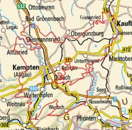 Abgrenzung der Landschaft "Iller-Vorberge" (3500)